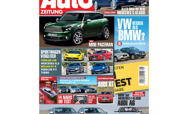 AUTO ZEITUNG Heft 01/2011 - AUTO ZEITUNG Heft 01/2011NEUHEITEN: MERCEDES C-KLASSE - MINI PACEMAN CONCEPT - BMW 1er M COUPÉ- AUDI A6 · BMW 5er · MERCEDES E-KLASSE - VERGLEICHSTEST: WER IST BESSER VW ODER BMW? - SPORTWAGENVERGLEICH: FERRARI 458, MERCEDES AUTO ZEITUNG Heft 01/2011