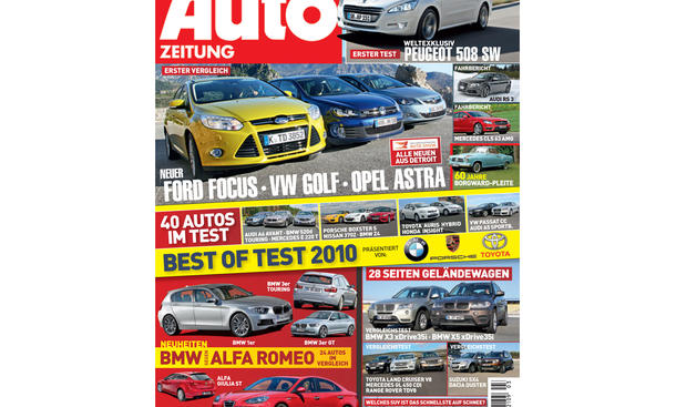 AUTO ZEITUNG Heft 03/2011 - AUTO ZEITUNG Heft 03/2011Erster Vergleich: Der neue Ford Focus gegen VW Golf und Opel Astra. Erster Test: weltexklusiv der Peugeot 508 SW. Neuheiten: BMW gegen Alfa Romeo; 24 Autos im Vergleich. Außerdem: 28 Seiten Geländewagen AUTO ZEITUNG Heft 03/2011