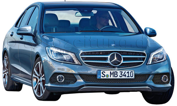 Die neue Mercedes C-Klasse 2014: Limousine - Die Neuauflage des schwäbischen Erfolgsmodells startet im April 2014. Die Länge des auf einer neuen variablen Heckantriebsarchitektur (nächste E-Klasse) basierenden C-Modells nimmt um fast zehn Zentimeter auf k Neuheiten Mittelklasse Limousinen Mercedes C-Klasse