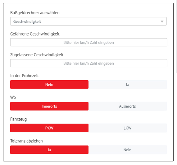 Bu&szlig;geldrechner