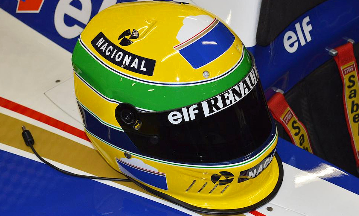 Ayrton Senna F1 Legende Gelb Helm 10x8 Foto
