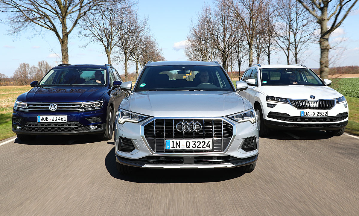 Audi Q3/Skoda Karoq/VW Tiguan Test autozeitung.de