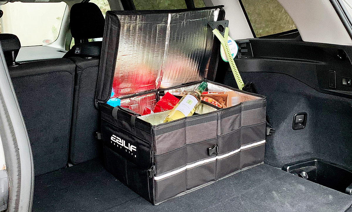 Auto Kofferraumtasche, Organizer Auto mit Klett Spanngurten