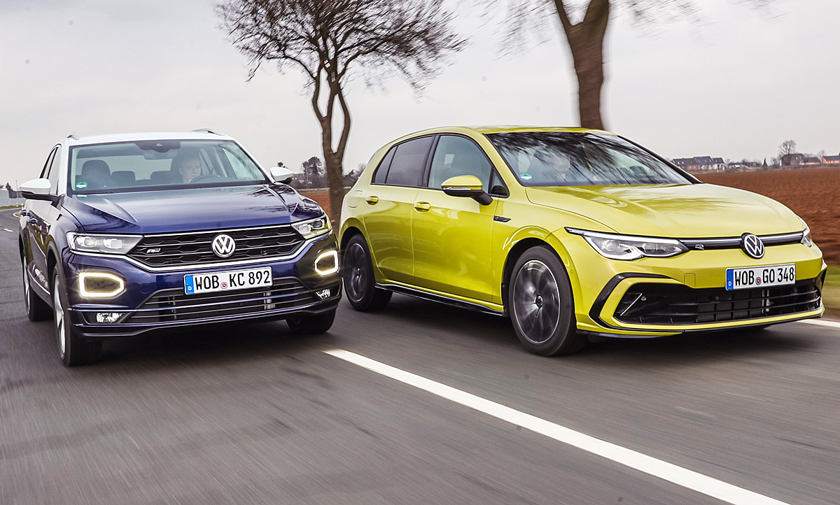 VW Golf 8/VW T-Roc: Vergleich