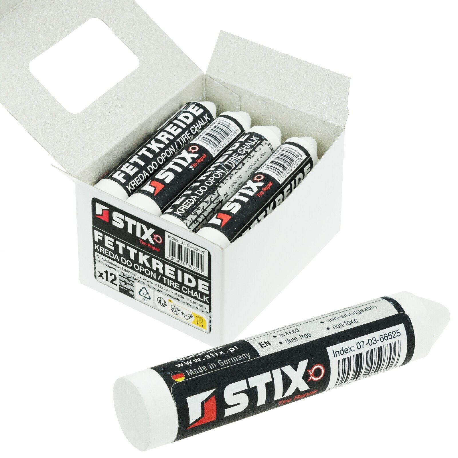 STIX Reifenkreide, 12 Stück, weiß