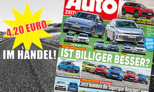 AUTO ZEITUNG 13/2025: Symbolbild zeigt das Cover der neuen Ausgabe vor einem Hintergrund, der eine Straße zeigt, sowie mit einem Stern, der den Preis von 4,20 Euro ausweist.
