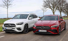 Mercedes GLA/Mercedes CLA Shooting Brake, Ansicht vorne links, fahrend