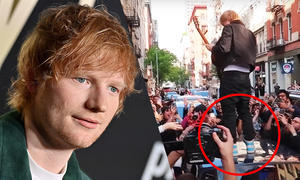 Ed Sheeran zertrampelt Autodach