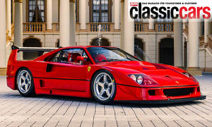 Der Ferrari F40 LM statisch von schräg vorne fotografiert. 