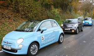 Fiat 500 TwinAir, Suzuki Alto 1.0 und Toyota iQ 1.0 VVT im Test