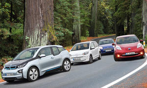 Elektroautos-Vergleichstest 2013: BMW i3, VW e-Up, Nissan Leaf, Ford Focus Electric