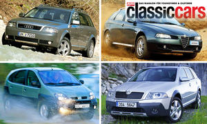 Collage mit vier Pseudo-SUV
