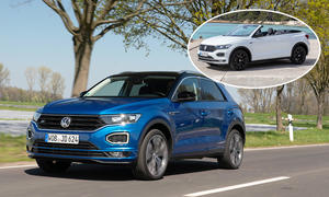 Eine Collage zeigt VW T-Roc und T-Roc Cabrio.