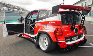 Der Fiat Multipla mit V8 stehend von hinten.