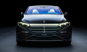 Mercedes EQS Facelift (2024); Elektroauto, Luxuslimousine, Frontansicht, Kühlergrill