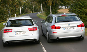 Audi A6 Avant 3.0 TDI quattro und BMW 535d Touring 