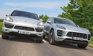 Porsche Macan Turbo Cayenne S SUV Vergleich Bilder