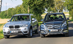 BMW X3 xDrive20d Mercedes GLK 220 CDI 4Matic Mittelklasse-SUV Diesel Vierzylinder Markenvergleich Test