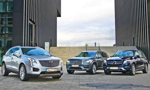 Cadillac XT5 3.6 V6 AWD, Volvo XC 90 T6 AWD, Mercedes GLE 400 4Matic