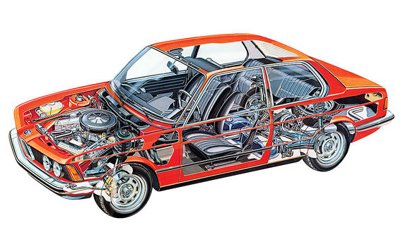 Technik-Querschnitt des BMW 3er (E21)