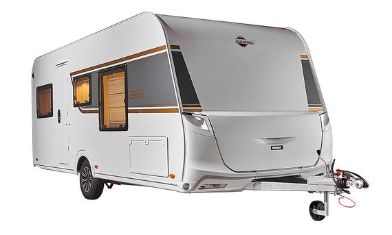 Bürstner B66 Caravan (2025) - Bürstner Das Bild zeigt den Bürstner B66 Caravan (2025) statisch von schräg vorne rechts fotografiert.