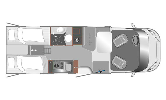 LMC Cruiser (2025) - LMC Das Bild zeigt die Grundrisszeichnung des LMC Cruiser (2025).