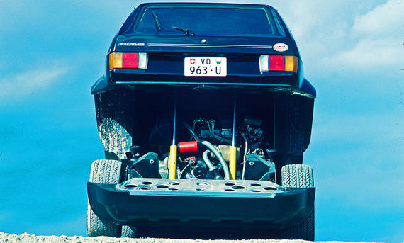 Sbarro Golf Turbo (1982) - Peter Vann Der Sbarro Golf Turbo (1982) stehend von hinten
