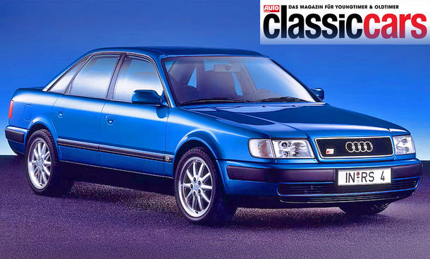 Der Audi 100 RS4 stehend von schräg vorne