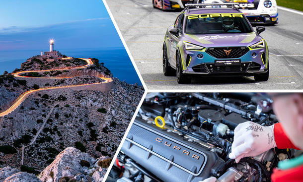 Cap de Formentor auf Mallorca; Cupra Formentor als DTM-Safety Car; Motor des Cupra Formentor VZ5