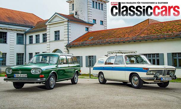 Der VW 411 LE Variant/BMW 2000 Kombi statisch von schräg vorne fotografiert. 