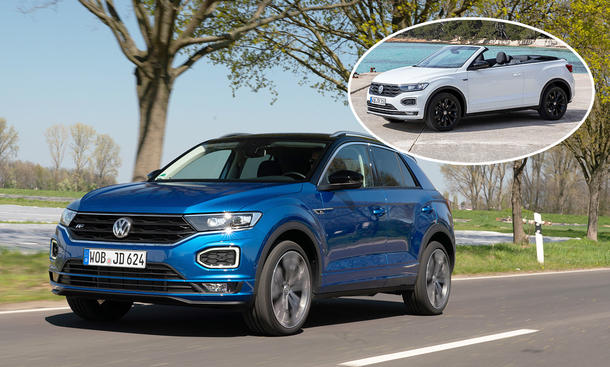 Eine Collage zeigt VW T-Roc und T-Roc Cabrio.