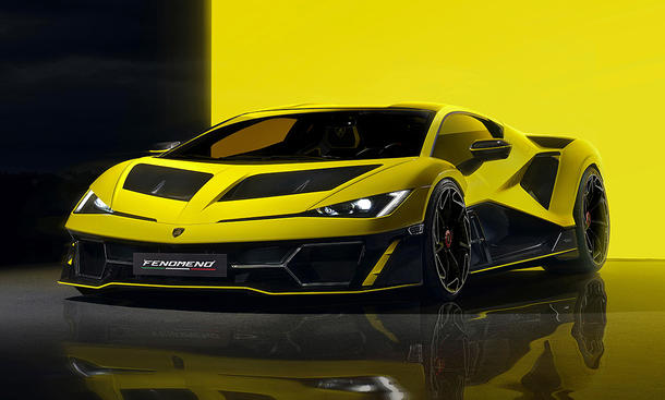 Der Lamborghini Fenomeno (2025) statisch von schräg vorne fotografiert.