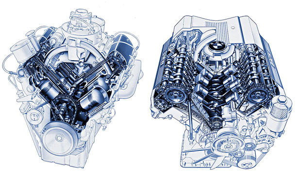 BMW 502 & 740i (E32): V8-Motor