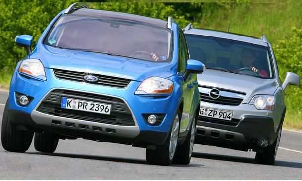 Zweiliter-Diesel mit Allradantrieb: Ford Kuga 2.0 TDCi 4x4 und Opel Antara 2.0 CDTI im Markenvergleich