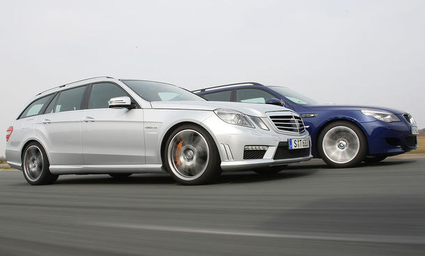 Mercedes E 63 Amg T Gegen Bmw M5 Touring Autozeitung De
