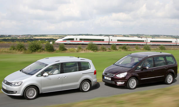 Van-Vergleichstest: VW Sharan 2.0 TDI DSG gegen Ford Galaxy 2.0 TDCi Powershift