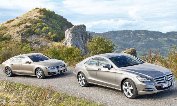 Oberklasse-Coupés im Vergleich: Audi A7 Sportback 3.0 TDI quattro und Mercedes CLS 350 CDI BlueEFFICIENCY