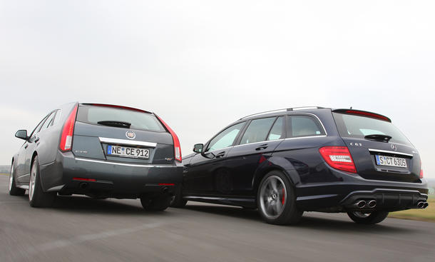 Sport-Kombis im Test: Cadillac CTS-V und Mercedes C 63 AMG 