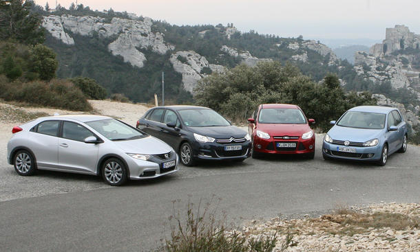 Neuer Honda Civic Gegen Vw Golf Ford Focus Und Citroen C4 Im Test