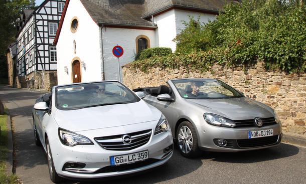 Opel Cascada 1.6 SIDI Turbo Vergleichstest VW Golf Cabriolet 1.4 TSI Bilder technische Daten