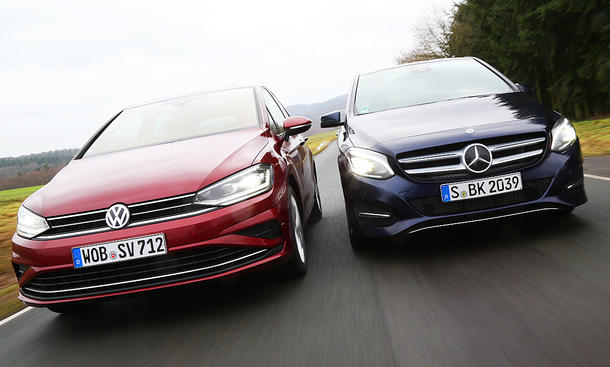 Mercedes B180 Vw Golf Sportsvan Test Autozeitung De