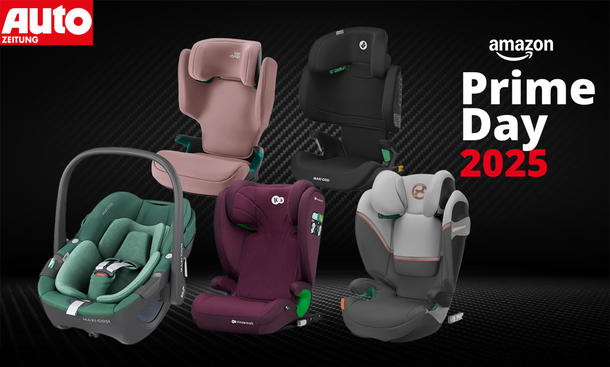 Amazon Prime Day 2025 Kindersitze - iStock/Hersteller/Collage: AUTO ZEITUNG Amazon Prime Day 2025 Kindersitze