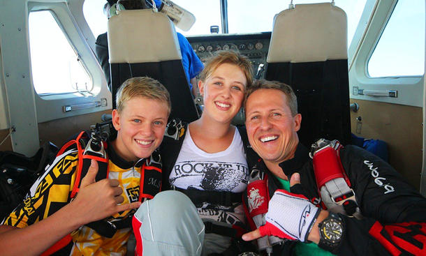 Mick, Gina-Maria und Michael Schumacher