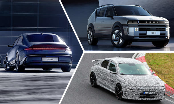 Collage verschiedener Hyundai-Modelle 2025.
