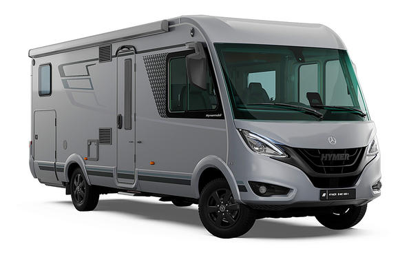 Das Bild zeigt den Hymer B-MC I (2025) statisch von schräg vorne rechts fotografiert.