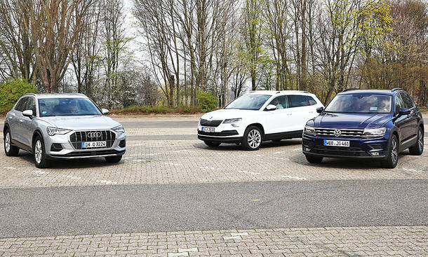 Audi Q3/Skoda Karoq/VW Tiguan Test autozeitung.de