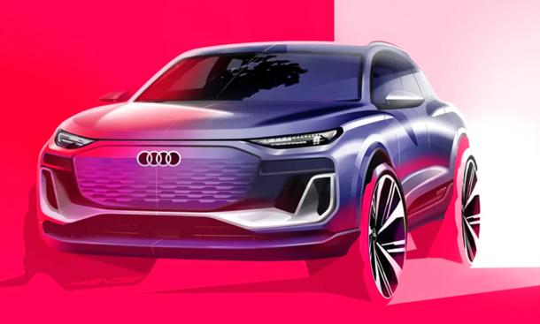 Ein computergeneriertes Concept Car in der Frontansicht.