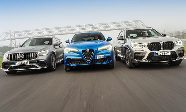 Alfa Romeo Stelvio Quadrifoglio/BMW X3 M Competition/Mercedes-AMG GLC 63 S