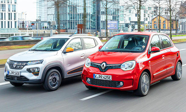Dacia Spring Renault Twingo Vergleichstest autozeitung