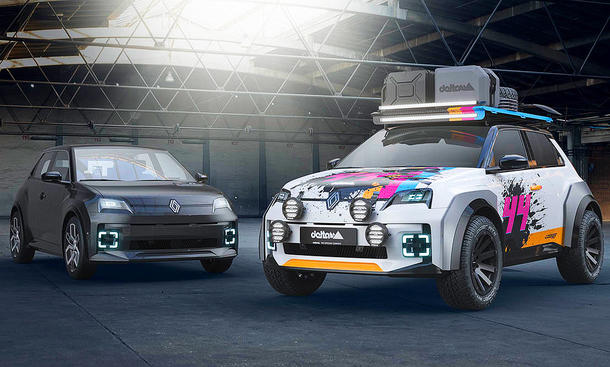 Blick von schräg vorne auf den Renault 5 von Delta 4x4.